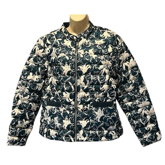 New Louis Castel Green White Down Quilted Zip Lightweight Jacket Puffer - Picture 2 of 12